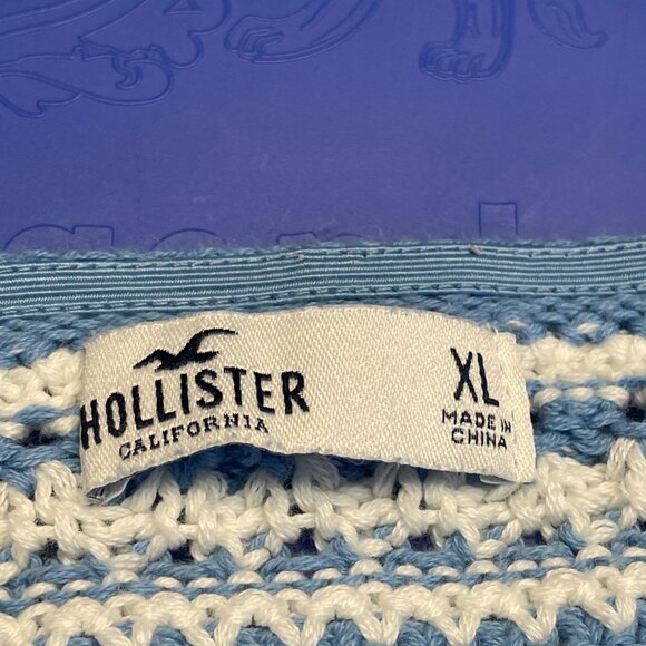 Hollister Crochet Crop Top Womens XLarge Boho Festival Hippie Spaghetti Strap - Picture 9 of 10